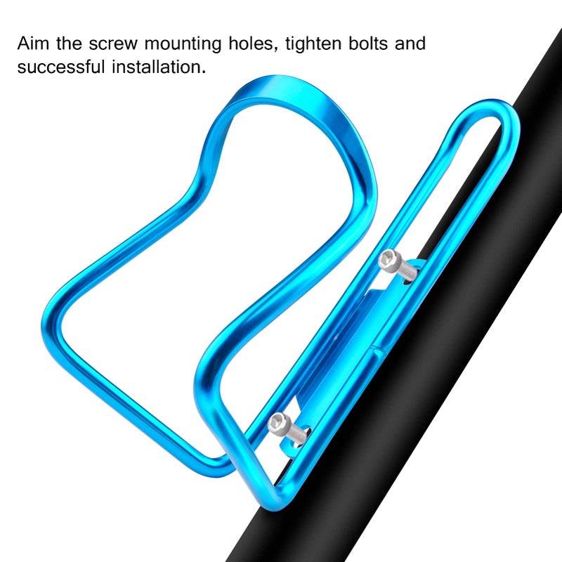 FiveBox Bike Water Bottle Holder, 1Pack Lightweight Aluminum Alloy Cycling Bicycle Water Bottle Cage Holder Bracket for Outdoor Activities (Blue), Bike Accessories - Image 5